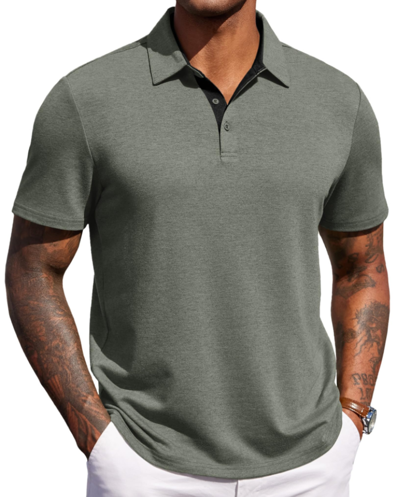 Heren Slim Fit Polo – Casual, Geschikt voor Dagelijks Gebruik, Korte Mouwen