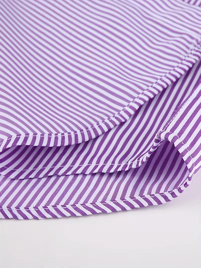 Heren Overhemd met Opstaande Kraag - Lange Mouw Zakelijk Shirt