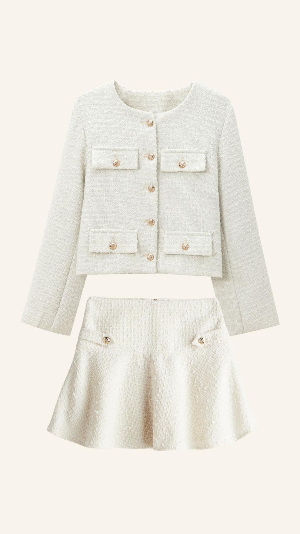 Mirelle Old Money Set | Dames Set met Rok en Top in Luxe Mohairmix