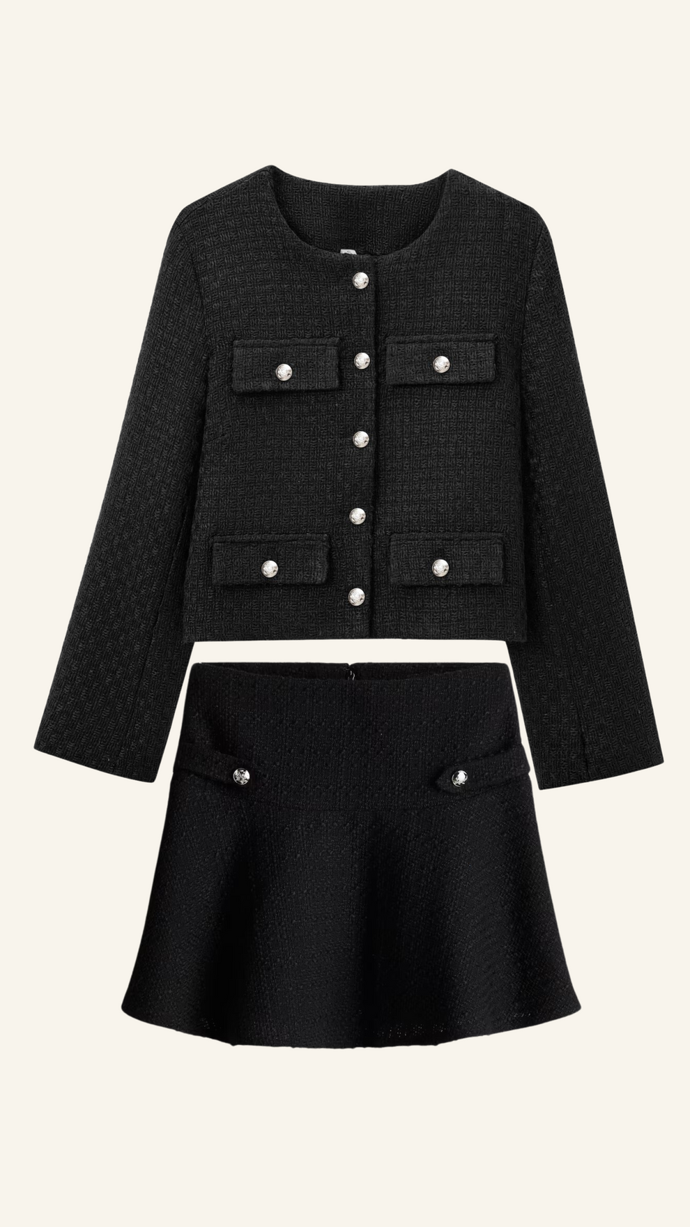 Mirelle Old Money Set | Dames Set met Rok en Top in Luxe Mohairmix