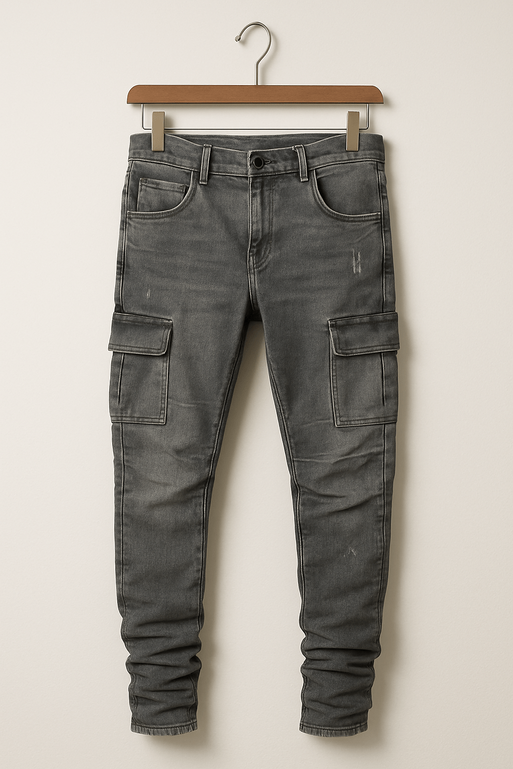Heren Slim Fit Cargo-Broek – Met Rits en Elastische Taille, Geschikt voor Casual en Outdoor Gebruik
