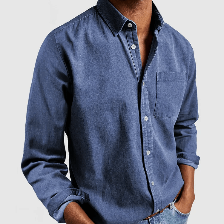 Heren Slim Fit Overhemd – Lange Mouwen, Geschikt voor Werk en Dagelijks Gebruik