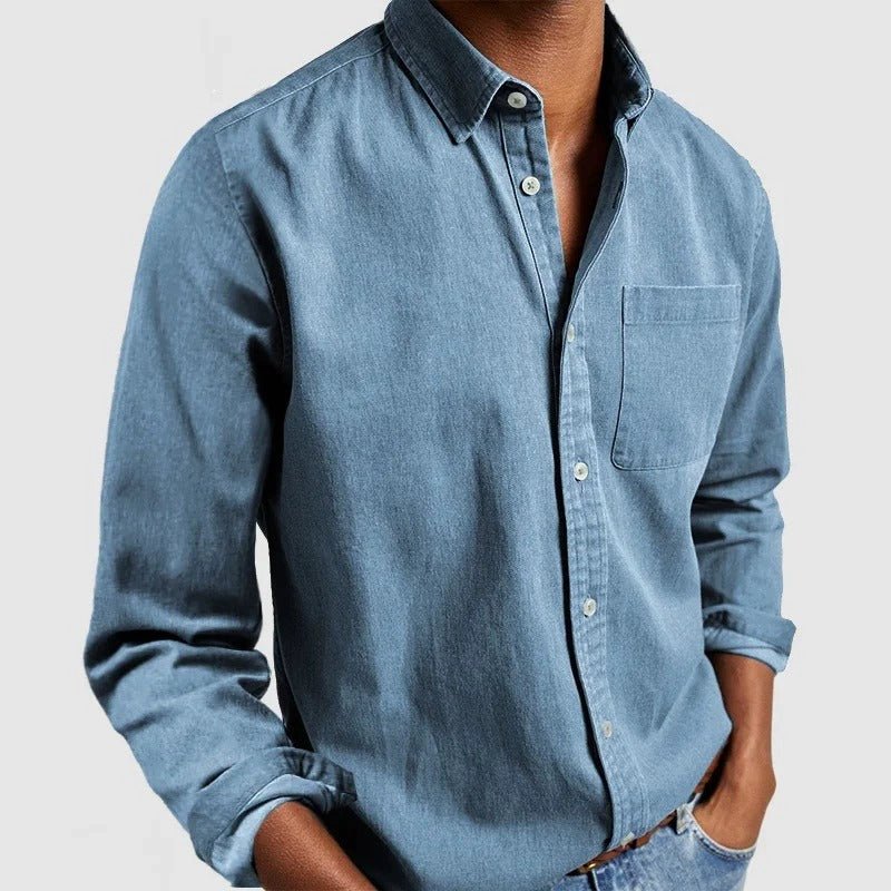 Heren Slim Fit Overhemd – Lange Mouwen, Geschikt voor Werk en Dagelijks Gebruik