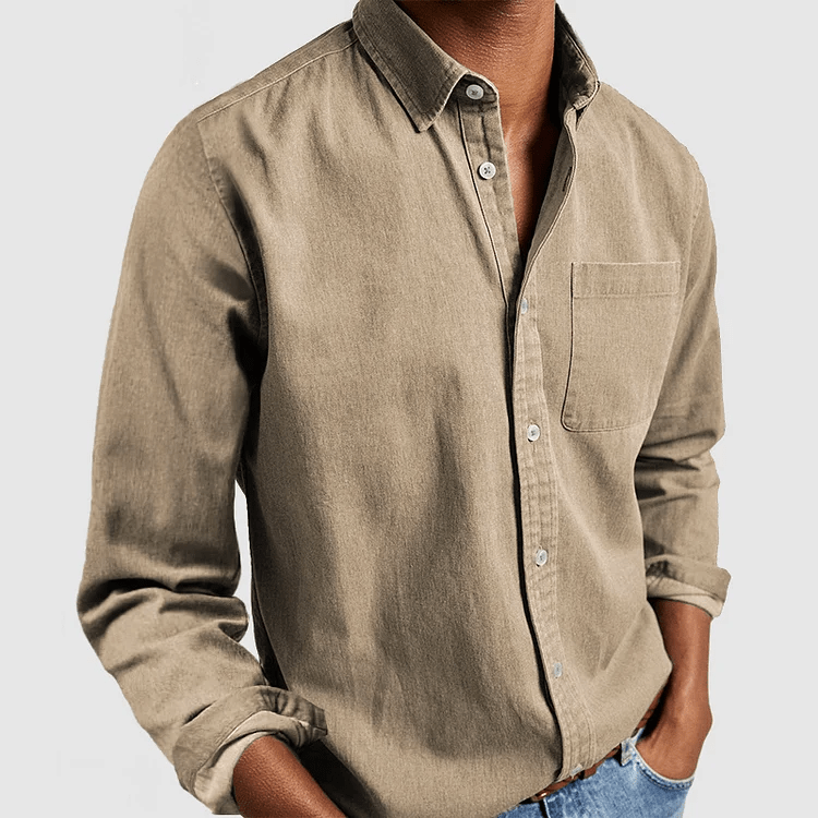 Heren Slim Fit Overhemd – Lange Mouwen, Geschikt voor Werk en Dagelijks Gebruik