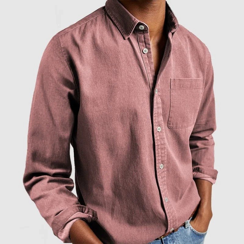 Heren Slim Fit Overhemd – Lange Mouwen, Geschikt voor Werk en Dagelijks Gebruik