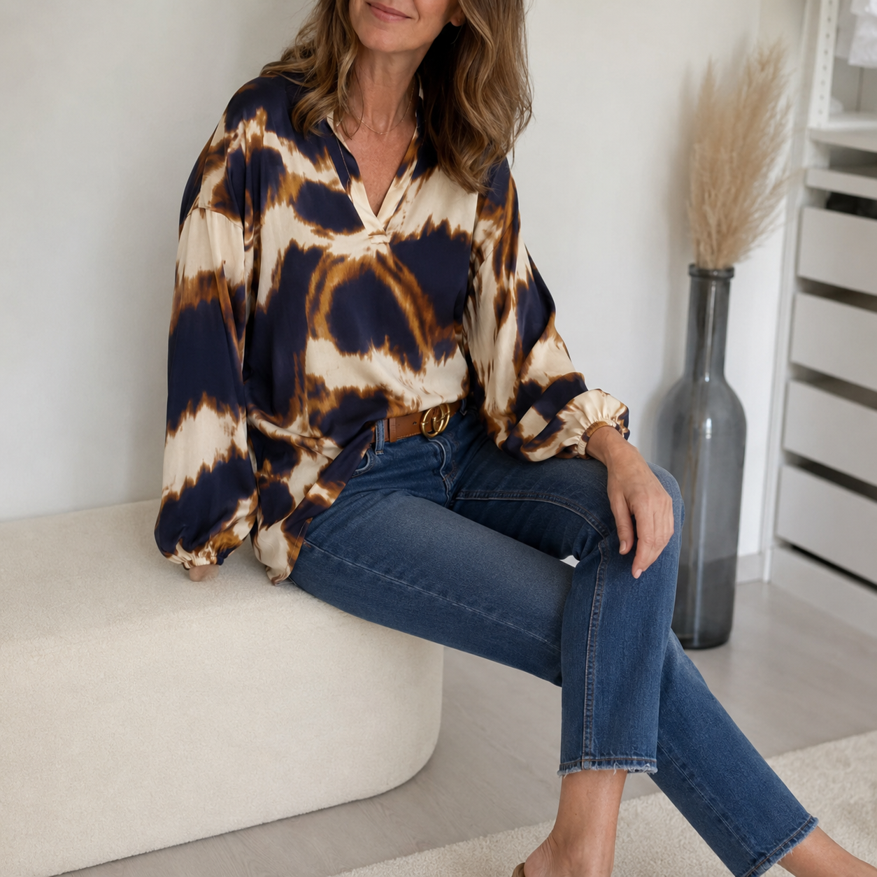 Dames Getailleerde Blouse – Met Knopen, Geschikt voor Werk en Dagelijks Gebruik