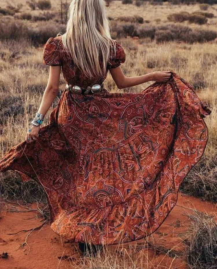 Naphisa - Bohemian Maxi Jurk Met Split