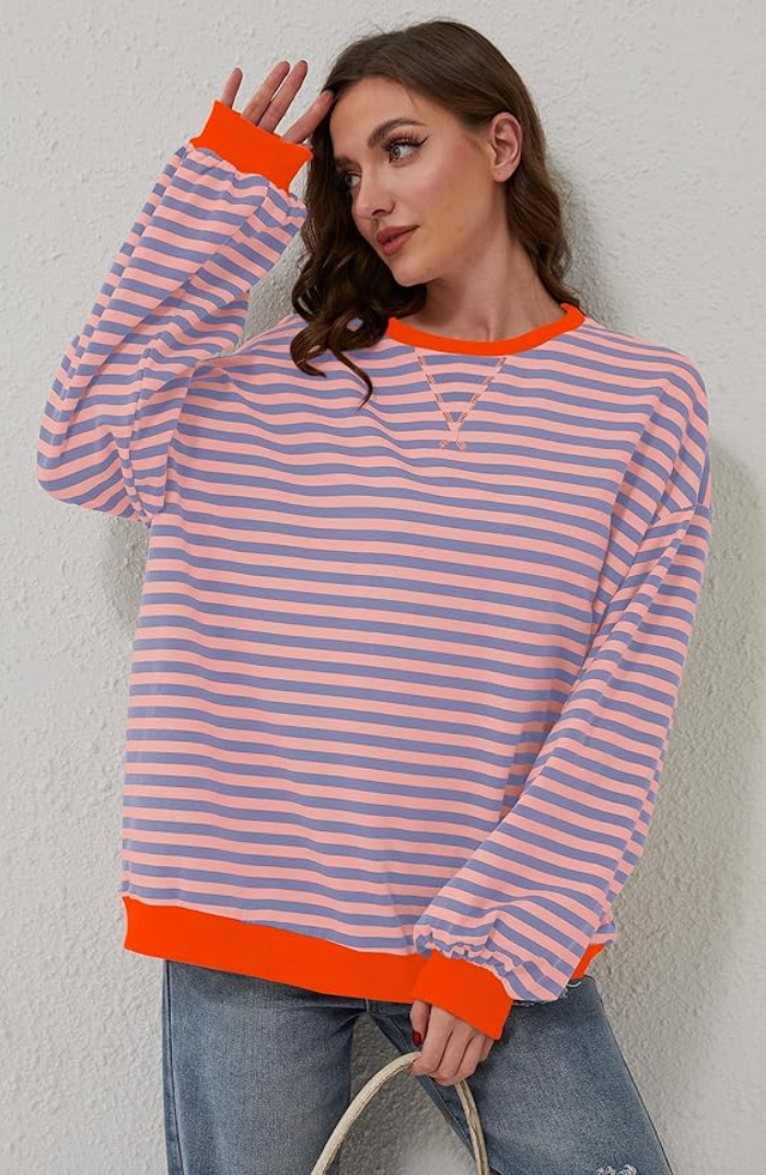 Olivia - Gestreepte oversized Dames trui