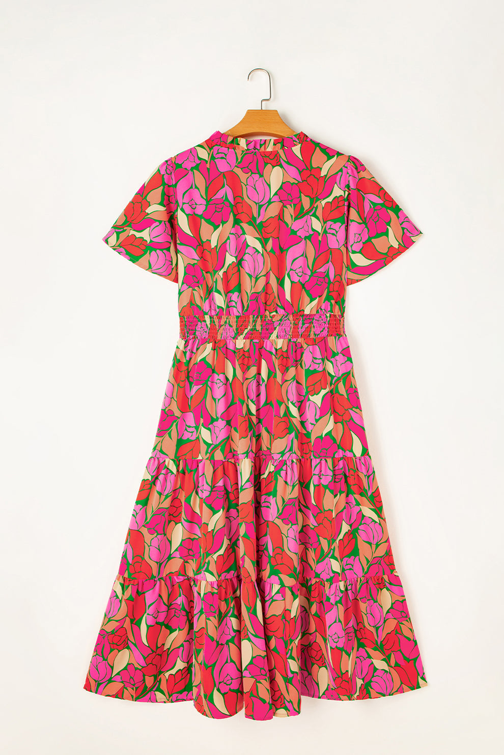 Pamela - Maxi Jurk Met Bloemenprint En Korte Mouwen