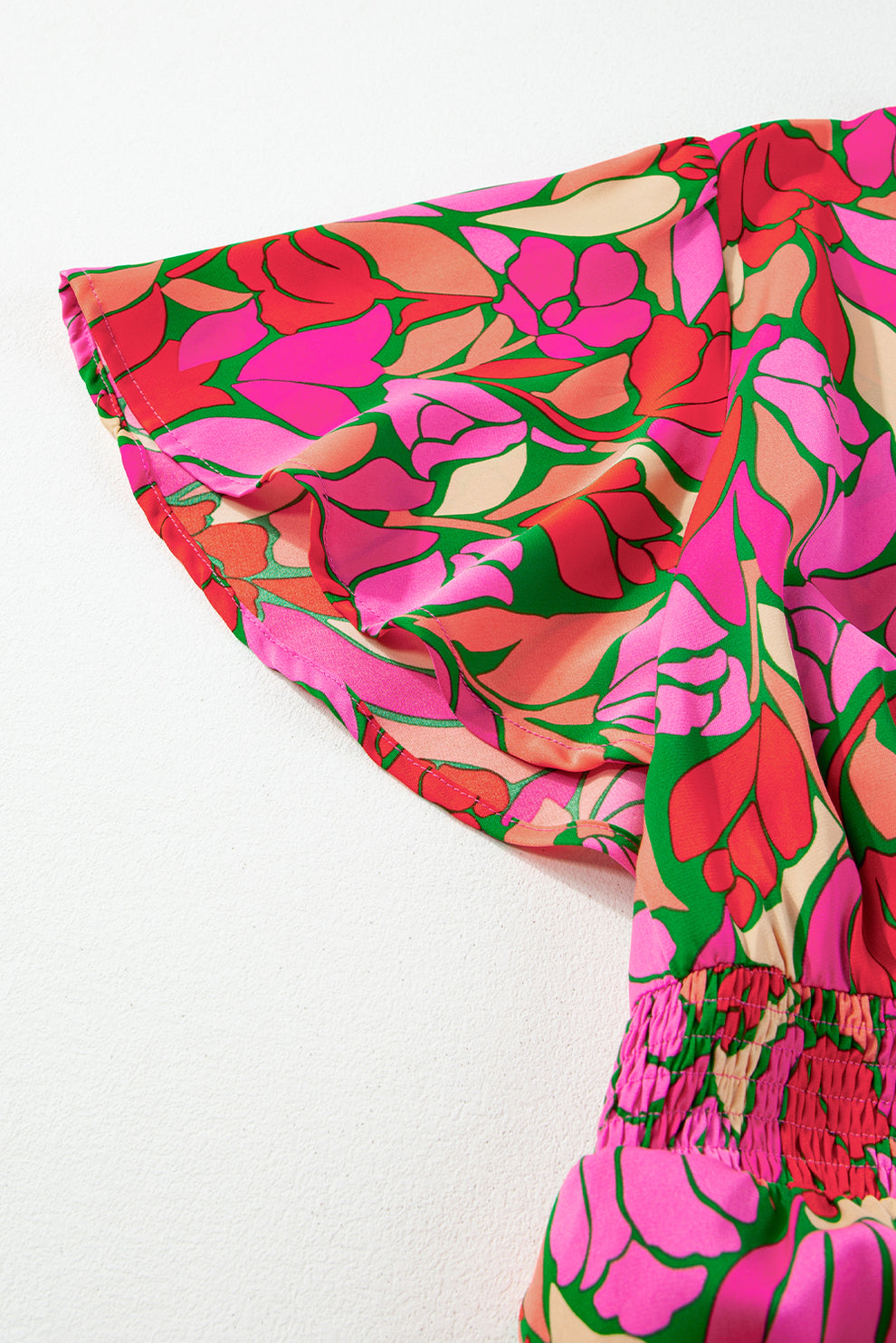 Pamela - Maxi Jurk Met Bloemenprint En Korte Mouwen