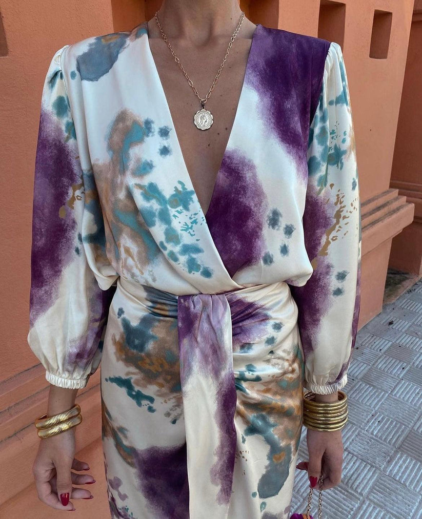Penelope - Elegante Zomerjurk Met V-Hals