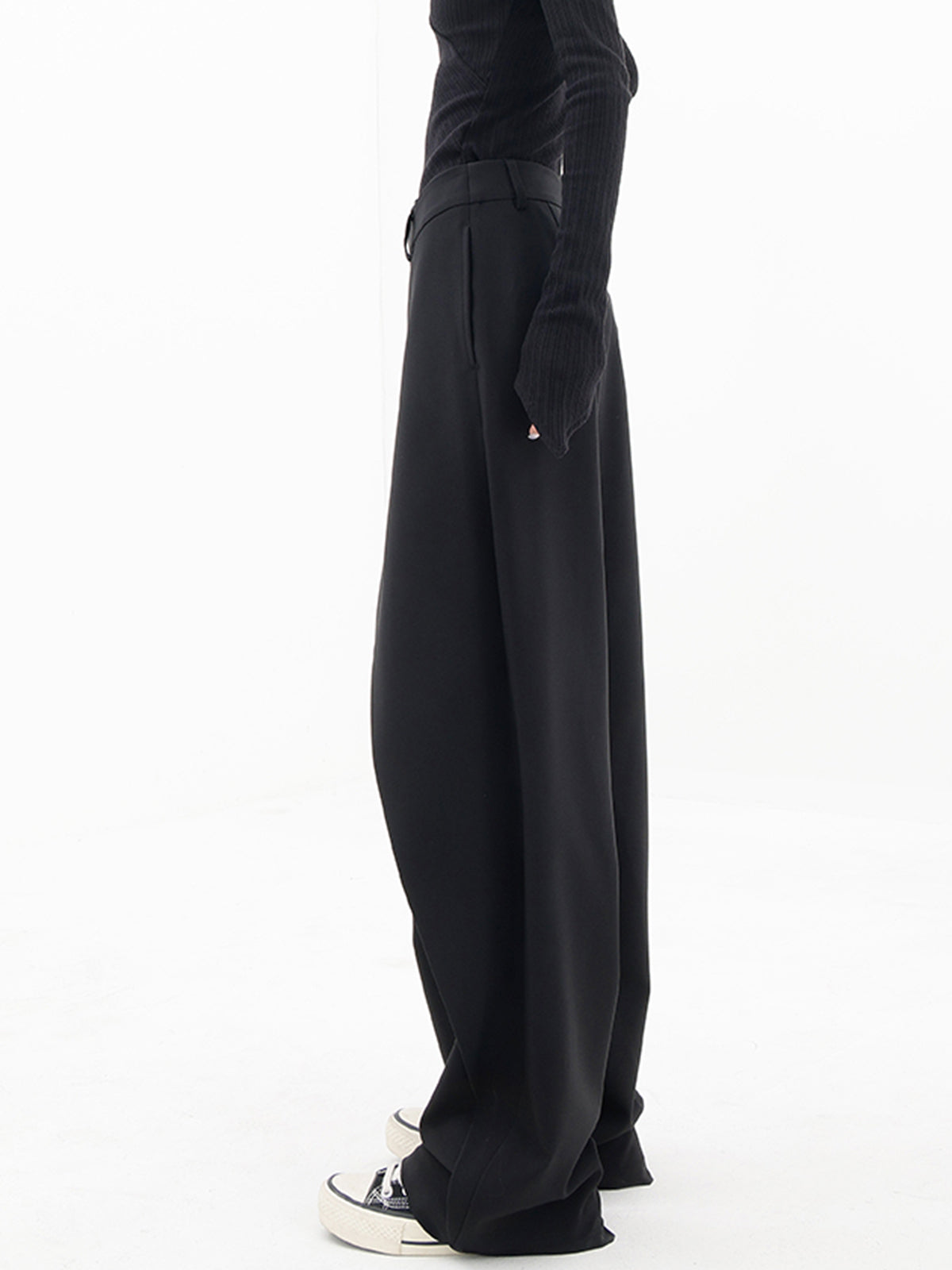 Penelope - Asymmetrische Gelaagde Wijde Broek met Knopen