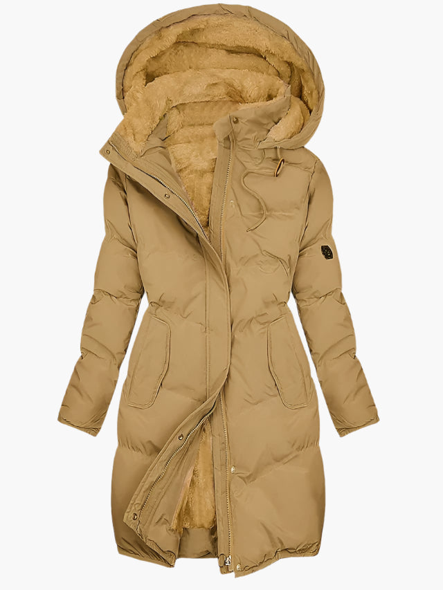 Dames Winterjas Gewatteerd met Capuchon - Lange Fit