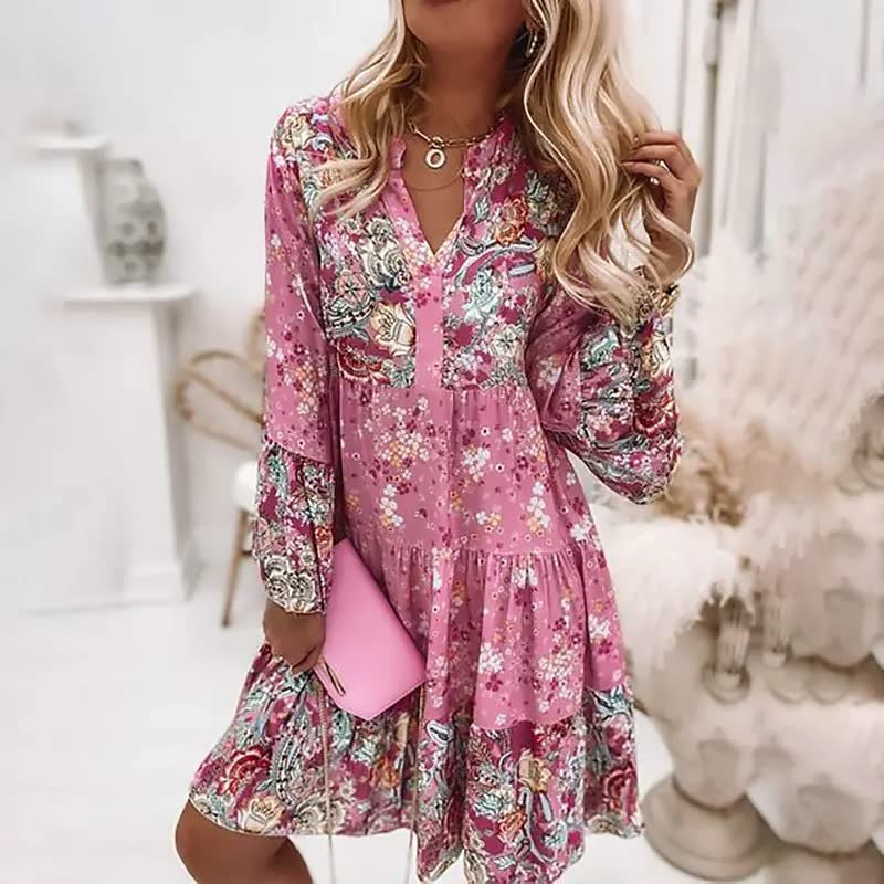Boho Dames Jurk – Comfortabele Zomerjurk voor Casual en Formele Gelegenheden, Ademend Materiaal in Diverse Kleuren 1