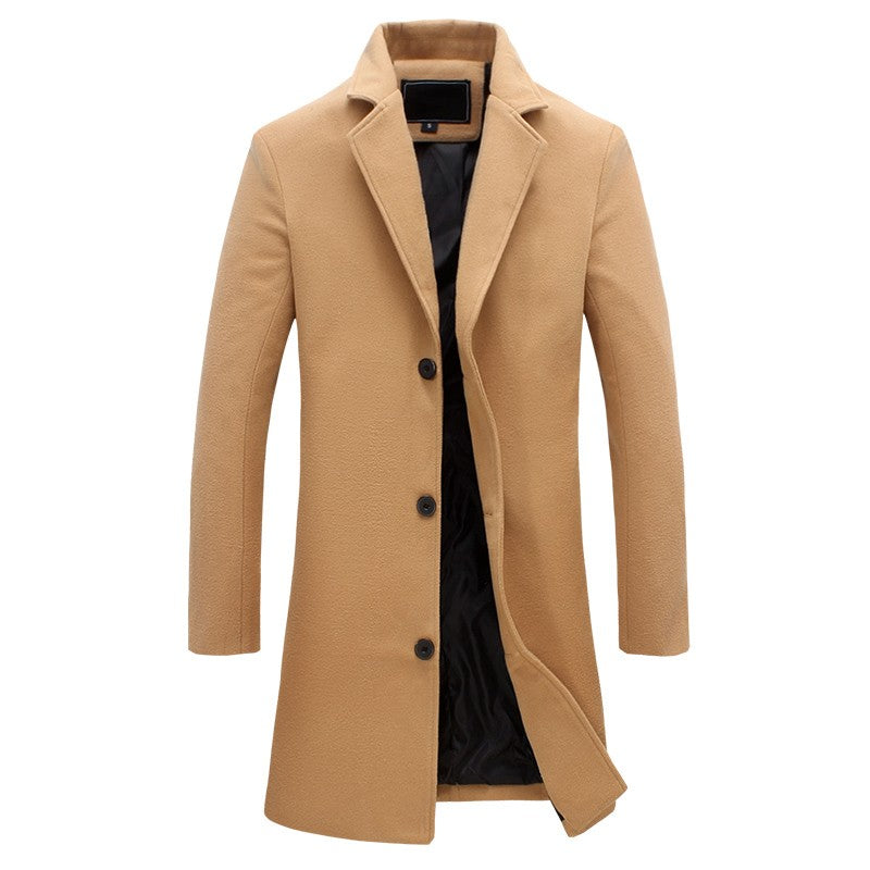 Heren Trenchcoat Winter – Gevoerde Wollen Overjas