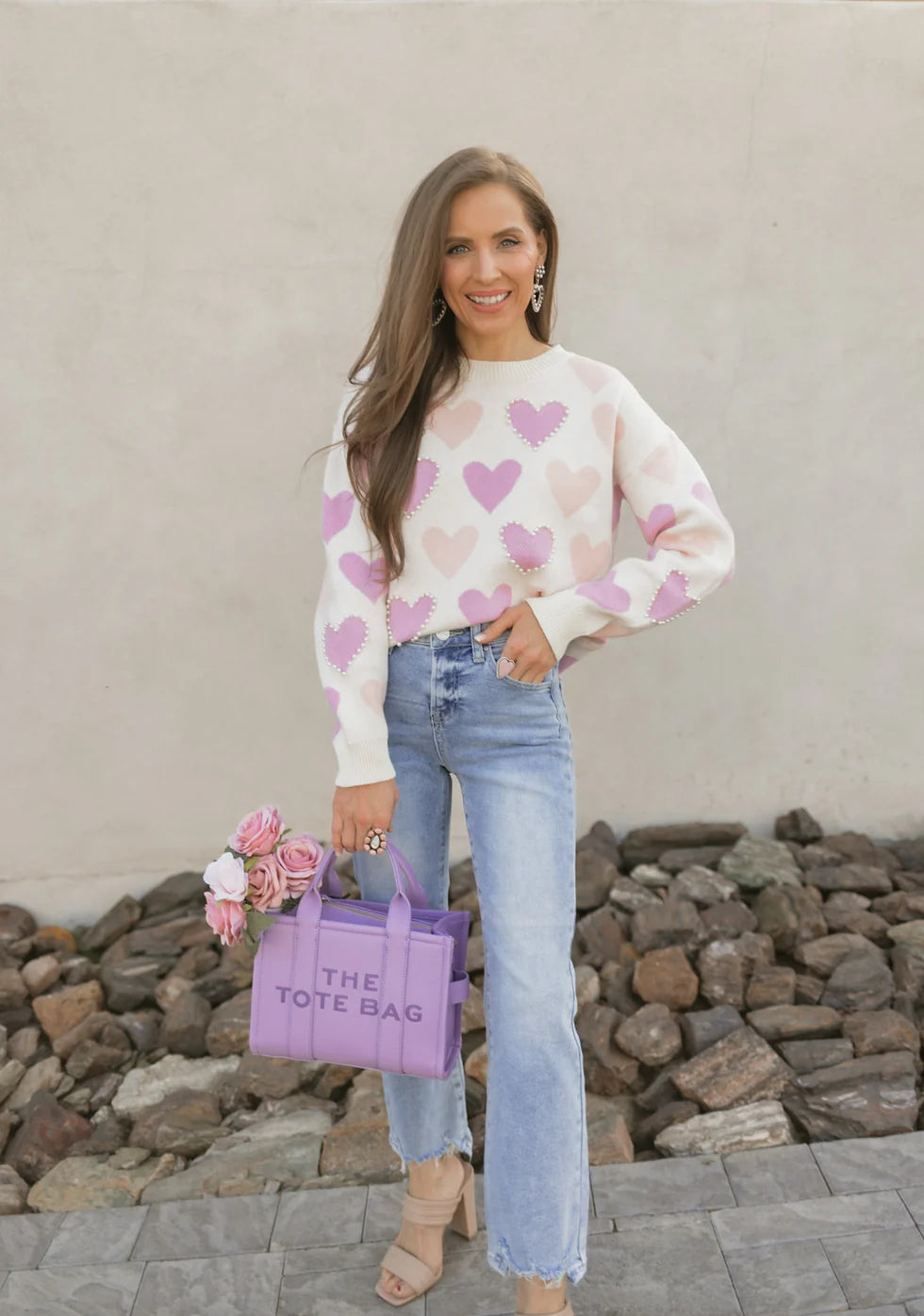 Rowena - Hearts Galore Luxe Trui met Pareldetail
