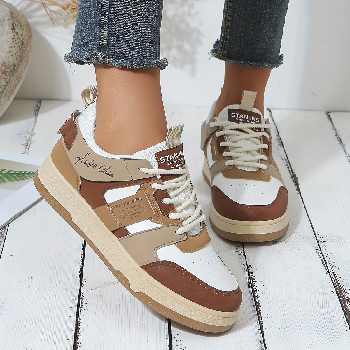 Sasha sneakers dames | Colorblock casual sneakers met trendy design en comfort