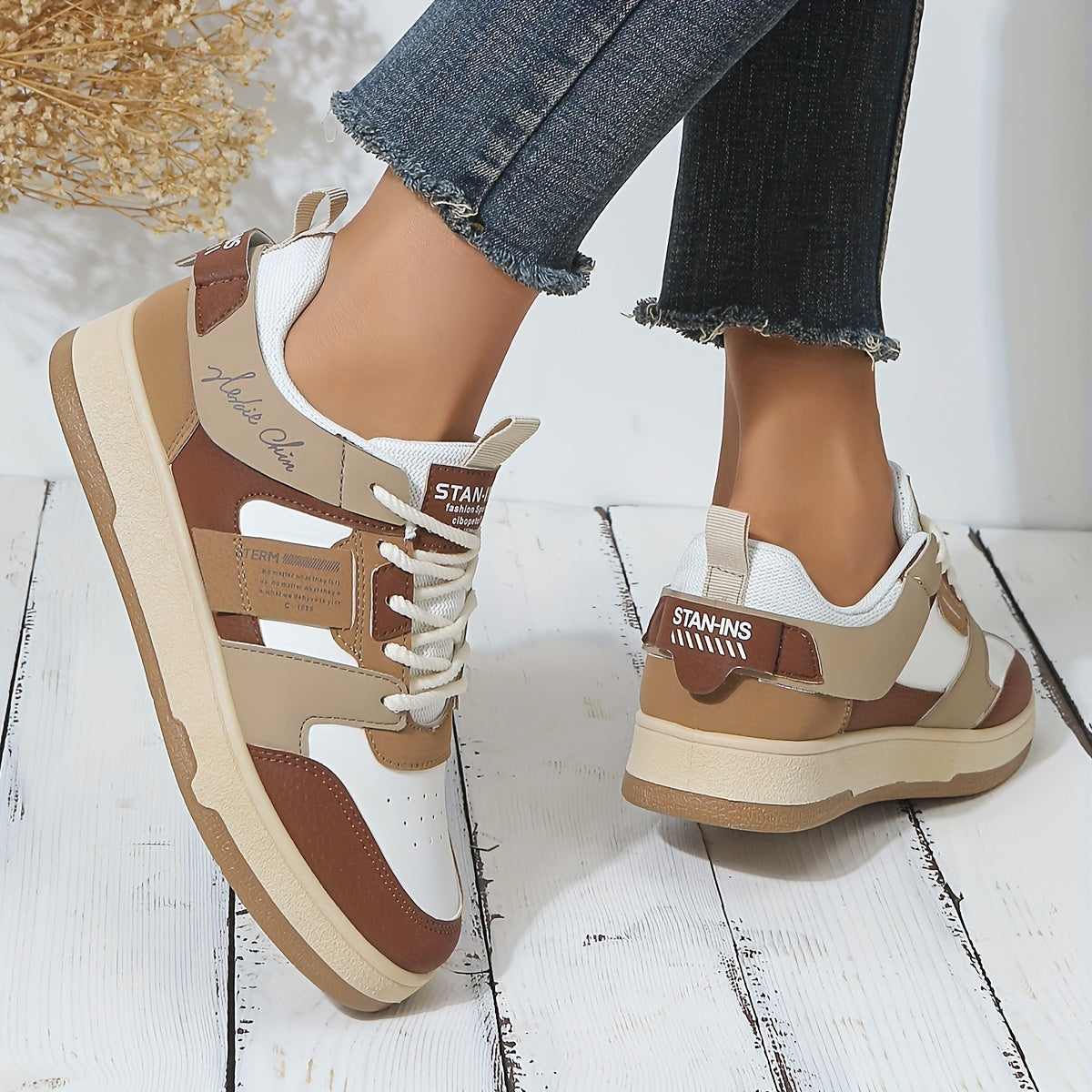 Sasha sneakers dames | Colorblock casual sneakers met trendy design en comfort