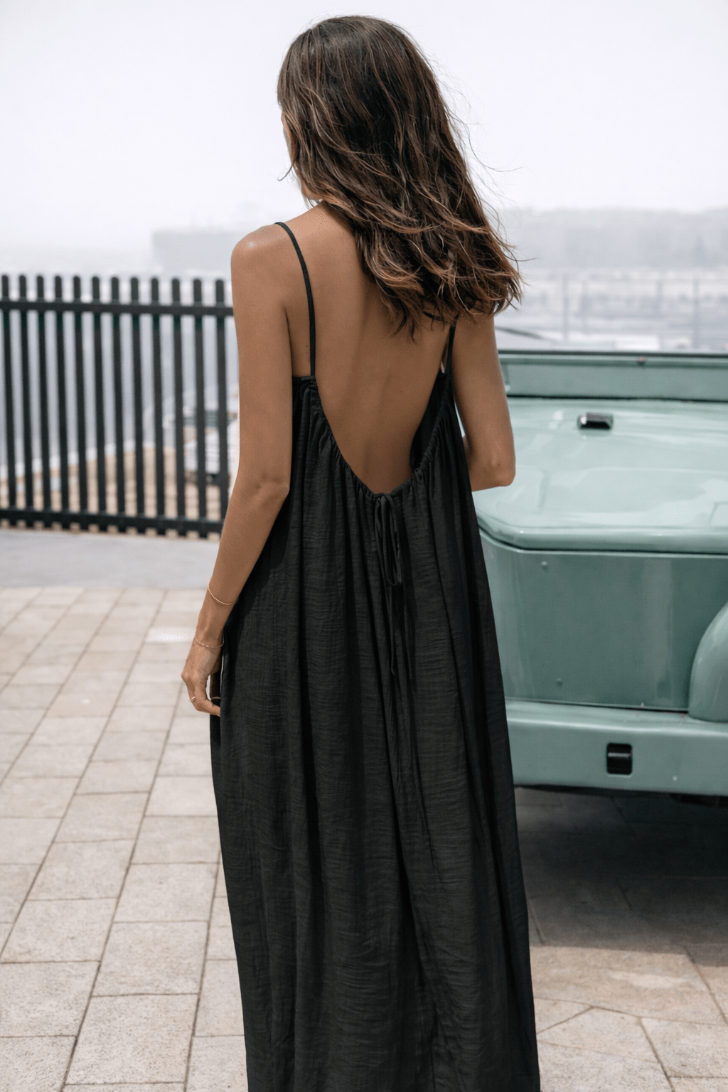 Dames Maxi Jurk Open Rug - Verstelbare Rekbare Zomerjurk