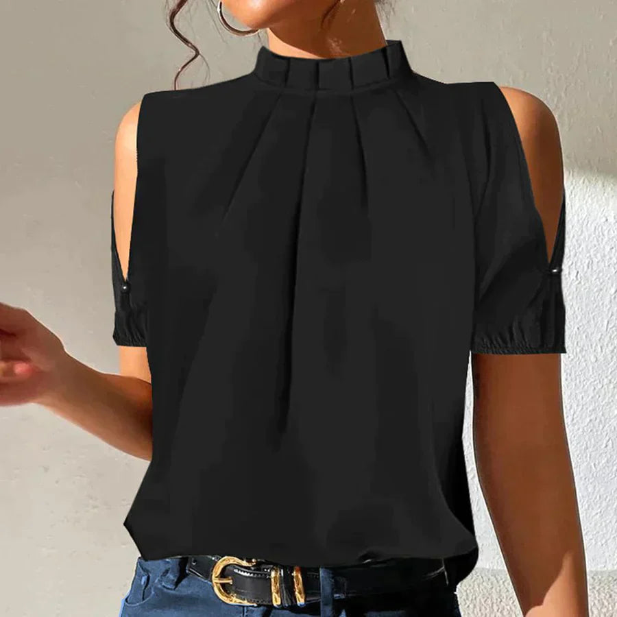 Shira - Off-the-shoulder top met geplooide kraag