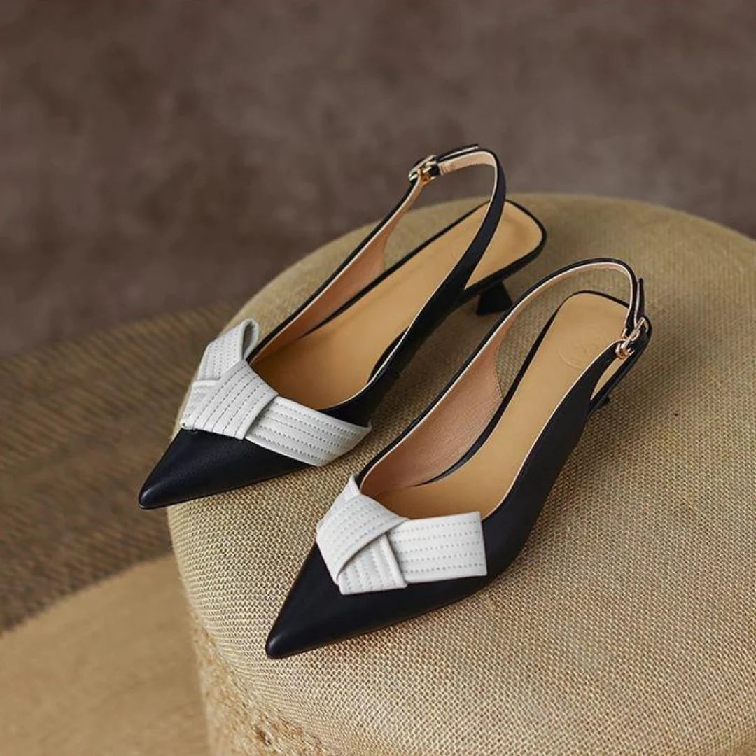 Slingback pumps met spitze neus
