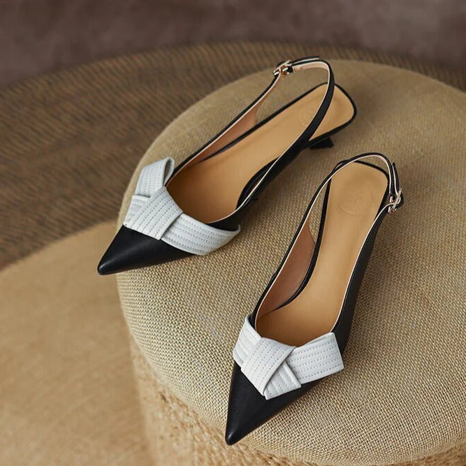Slingback pumps met spitze neus