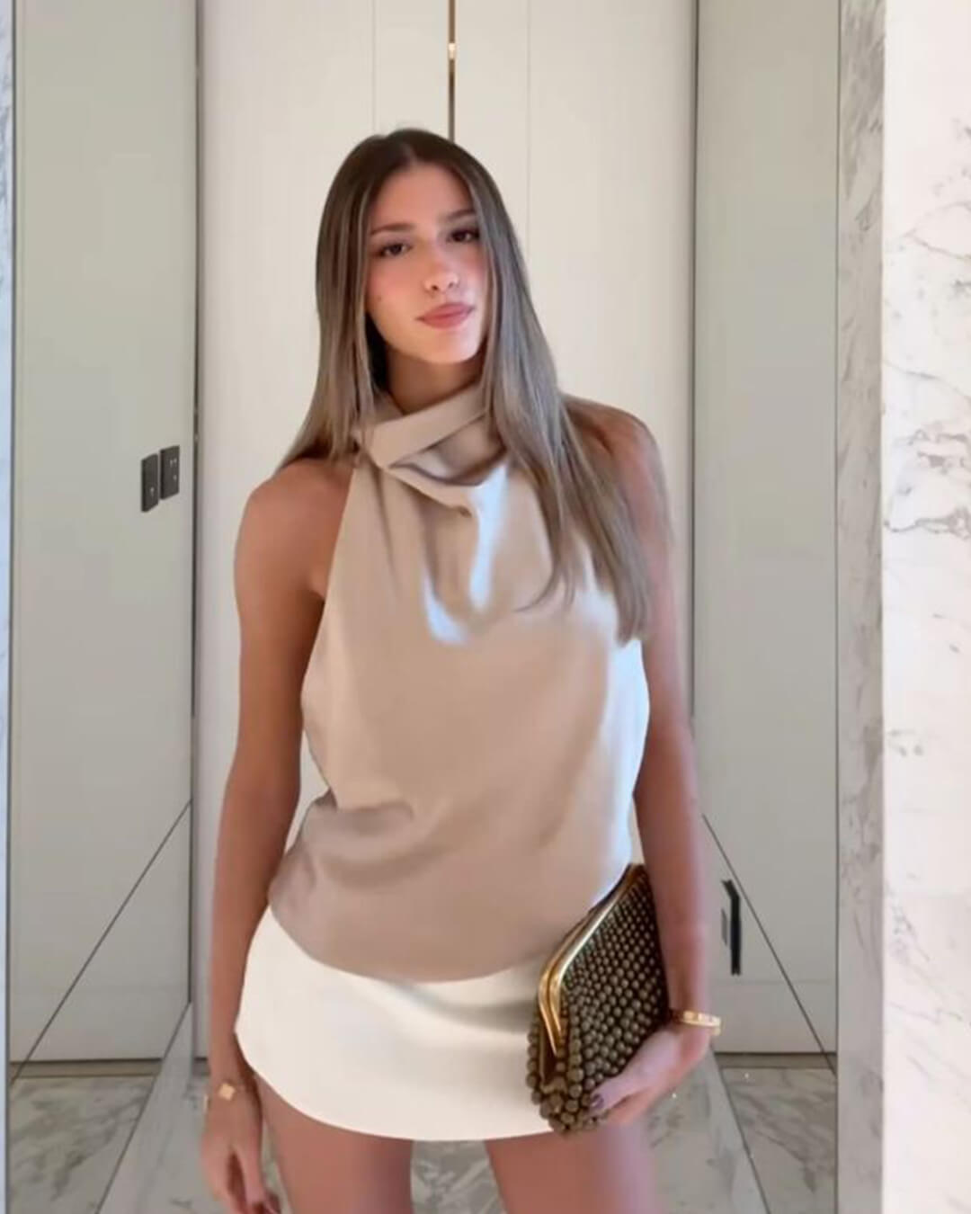 Dames Getailleerde Top – Halter, Geschikt voor Zomer en Casual Gebruik