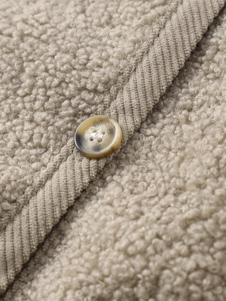 Ester | Dames cardigan met teddy knit en knopen