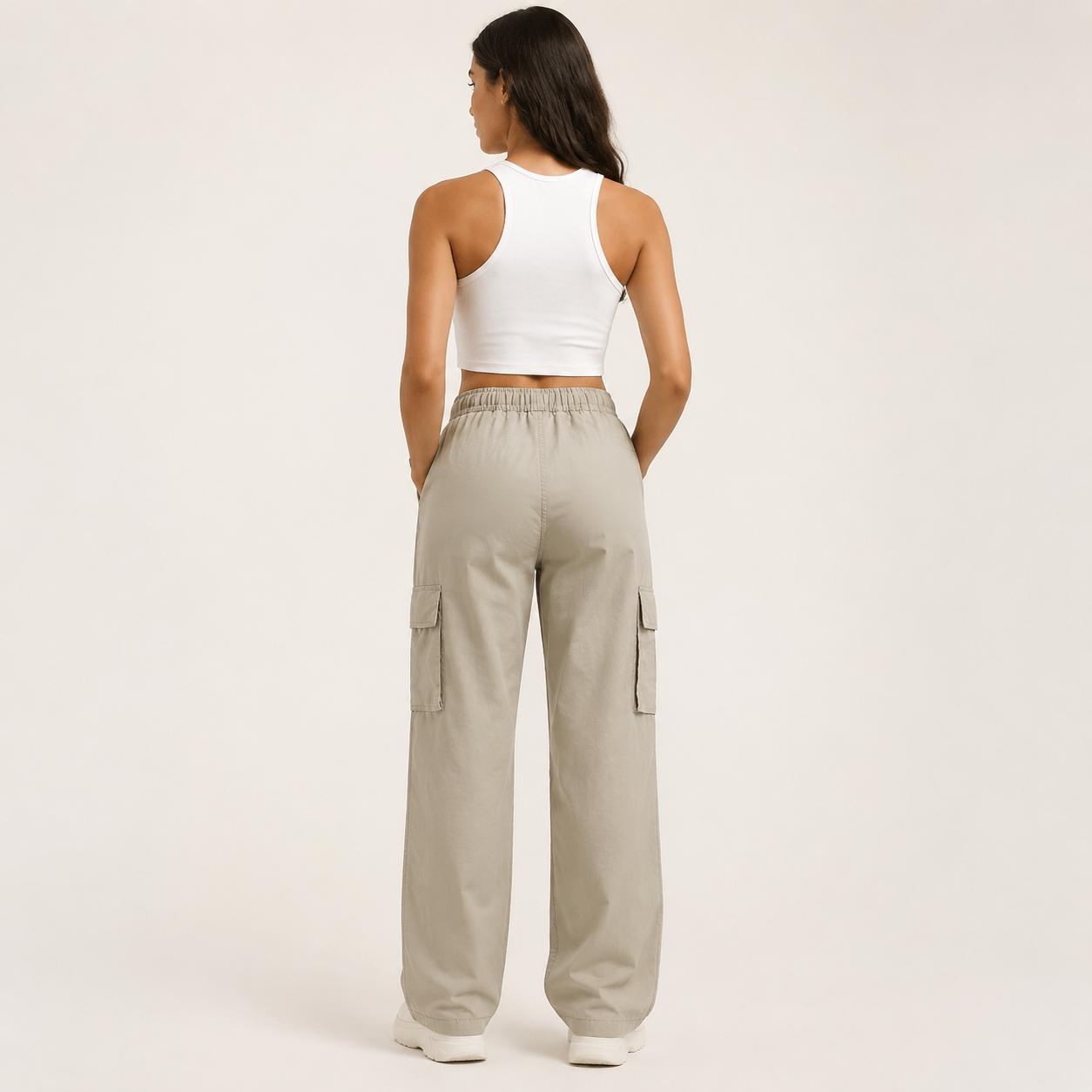 Dames Cargobroek met Trekkoord en Zakken - Casual Broek