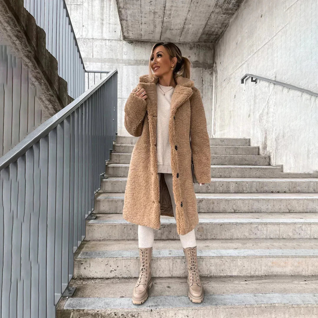 Lange Teddy Jas | Dames winterjas met luxe uitstraling en ultieme warmte