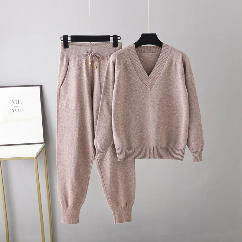 Valina set dames | Luxe casual set met trui en broek in comfortabele pasvorm