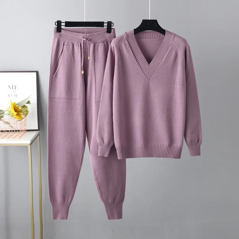 Valina set dames | Luxe casual set met trui en broek in comfortabele pasvorm