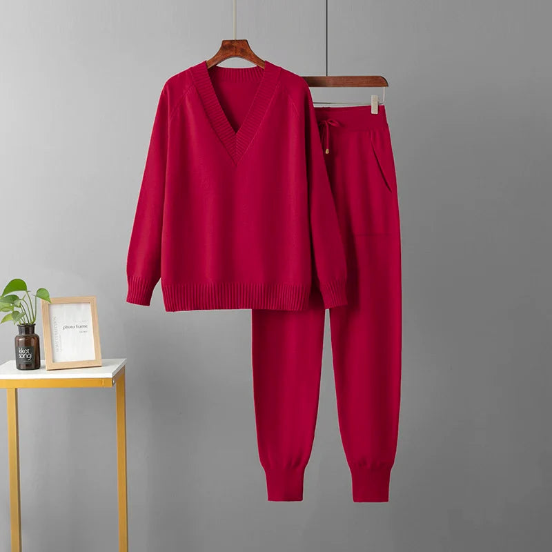 Valina set dames | Luxe casual set met trui en broek in comfortabele pasvorm