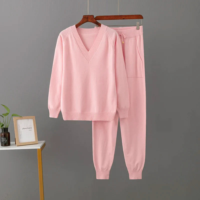 Valina set dames | Luxe casual set met trui en broek in comfortabele pasvorm