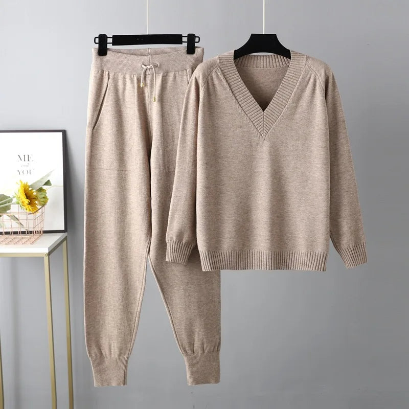 Valina set dames | Luxe casual set met trui en broek in comfortabele pasvorm