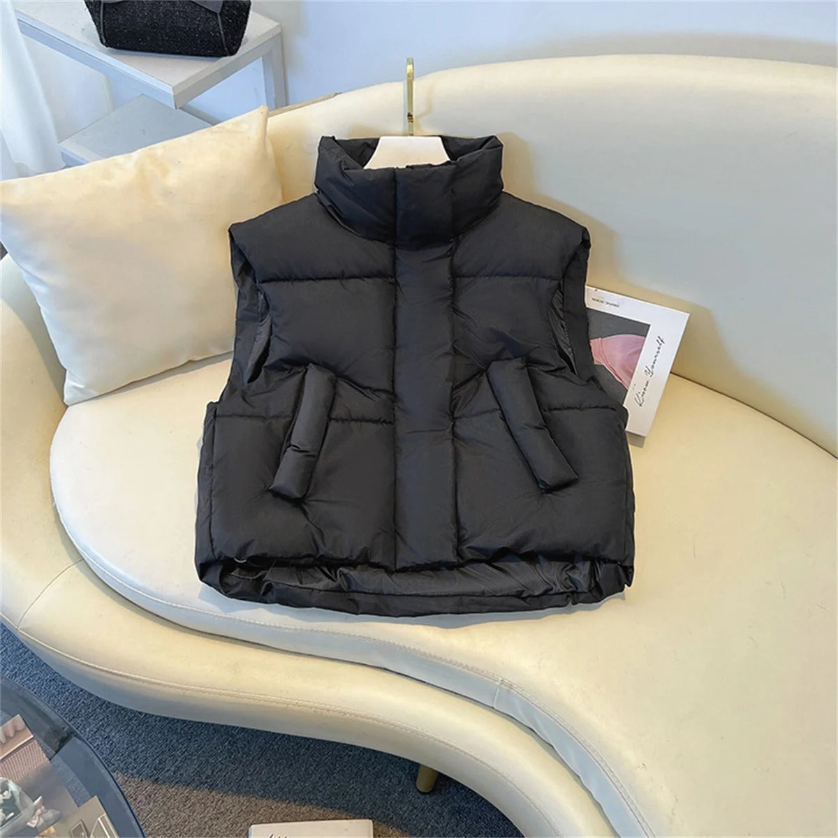 Dames Lichtgewicht Bodywarmer – Cropped Ontwerp, Met Rits, Geschikt voor Lente en Zomer