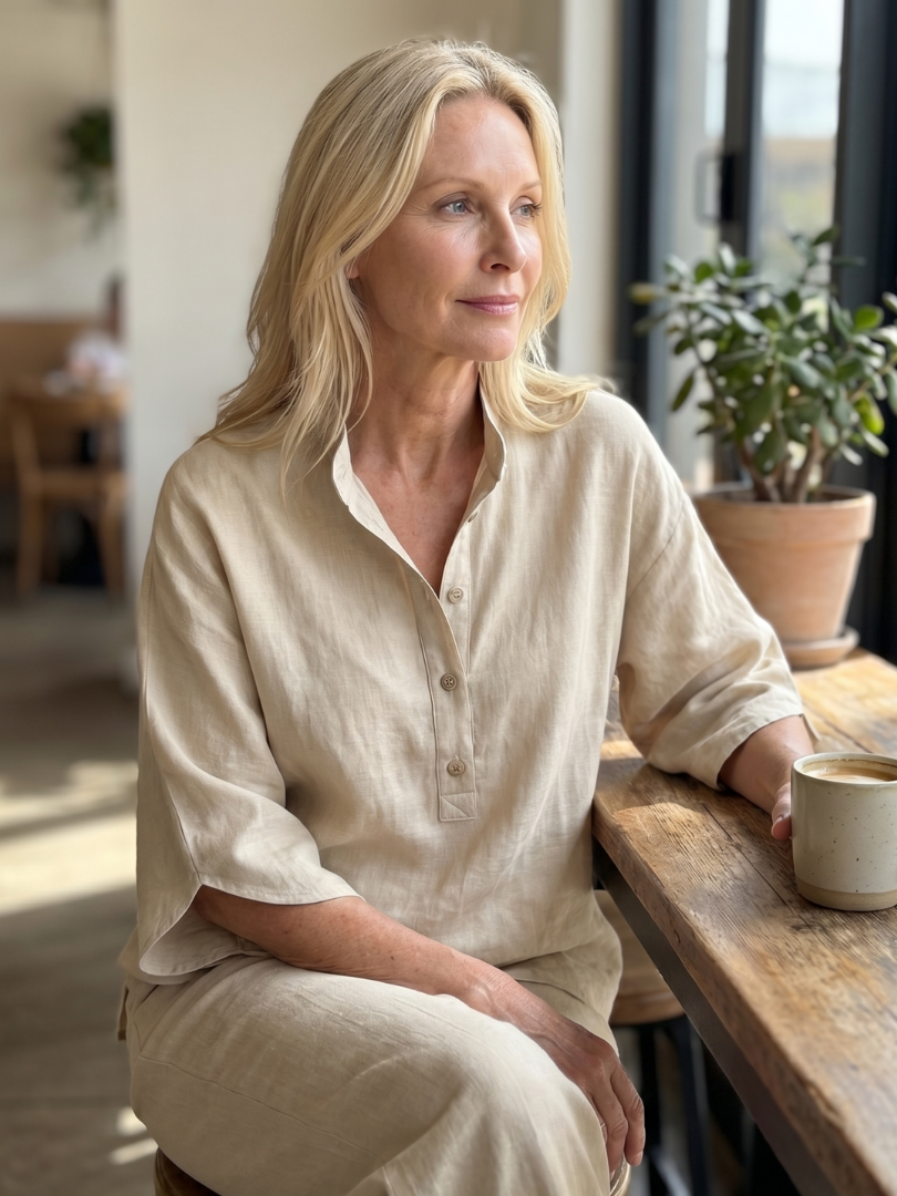 Dames Getailleerde Set – Geschikt voor Casual en Dagelijks Gebruik, Met Knopen, Ideaal voor Lente en Zomer