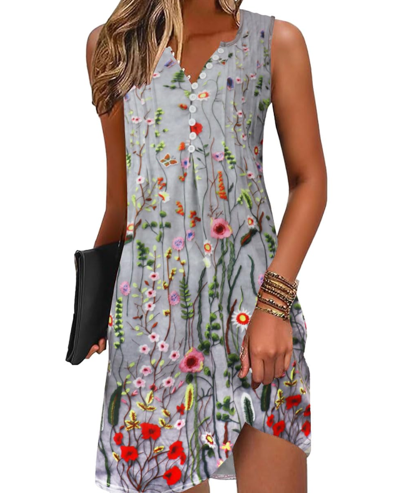 Dames A-lijn Mini Jurk – V-hals, Geschikt voor Zomer en Casual Gebruik
