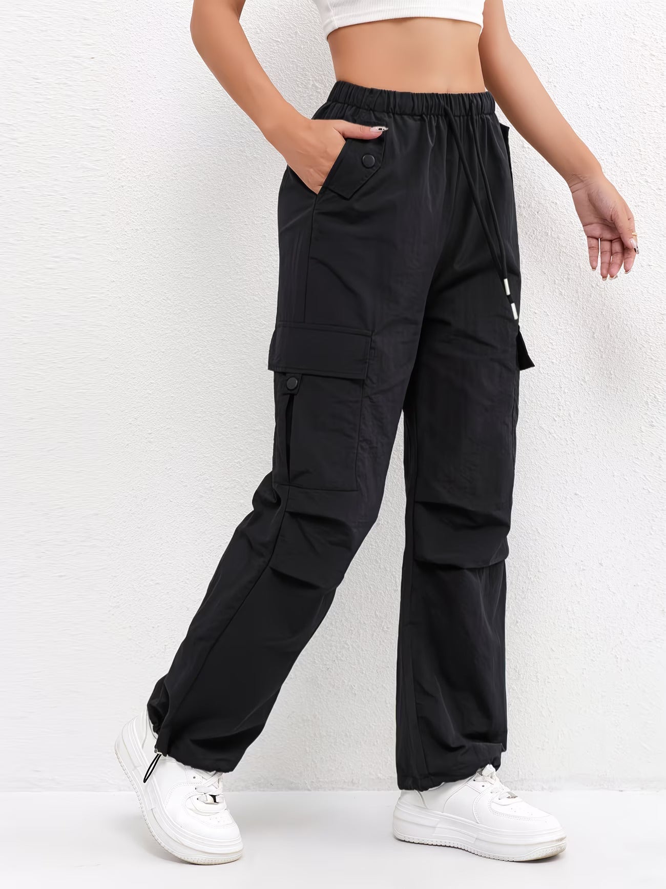 Dames Cargobroek met Trekkoord en Zakken - Casual Broek