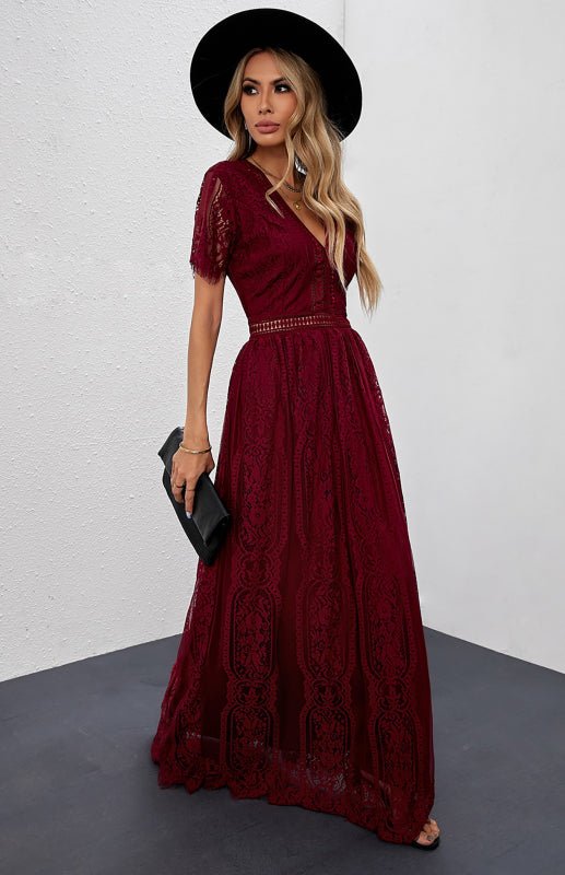 Marieke | Vrouwen Maxi Jurk met Kanten Detail – Elegant, Tijdloos en Chic