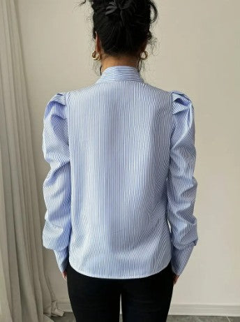 Zahara - Elegante Oversized Katoenen Blouse Met Strik