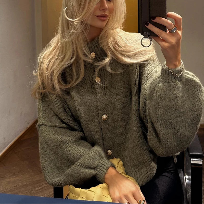 Zara - Oversized Cardigan Met Gouden Knopen