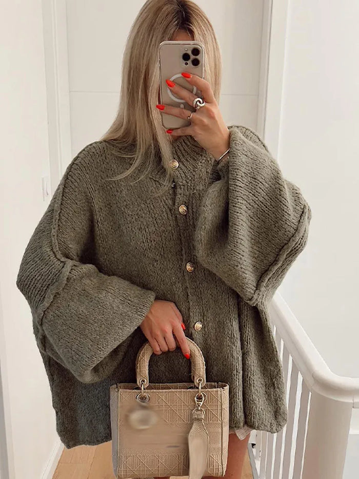 Zara - Oversized Cardigan Met Gouden Knopen