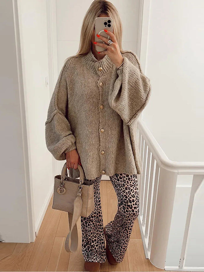 Zara - Oversized Cardigan Met Gouden Knopen