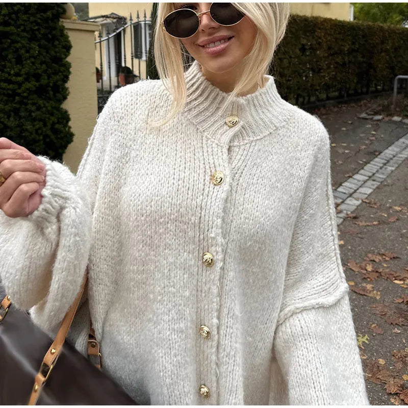 Zara - Oversized Cardigan Met Gouden Knopen