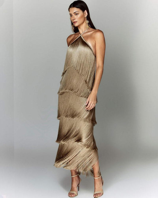 Zarina - Fringe Maxi Jurk