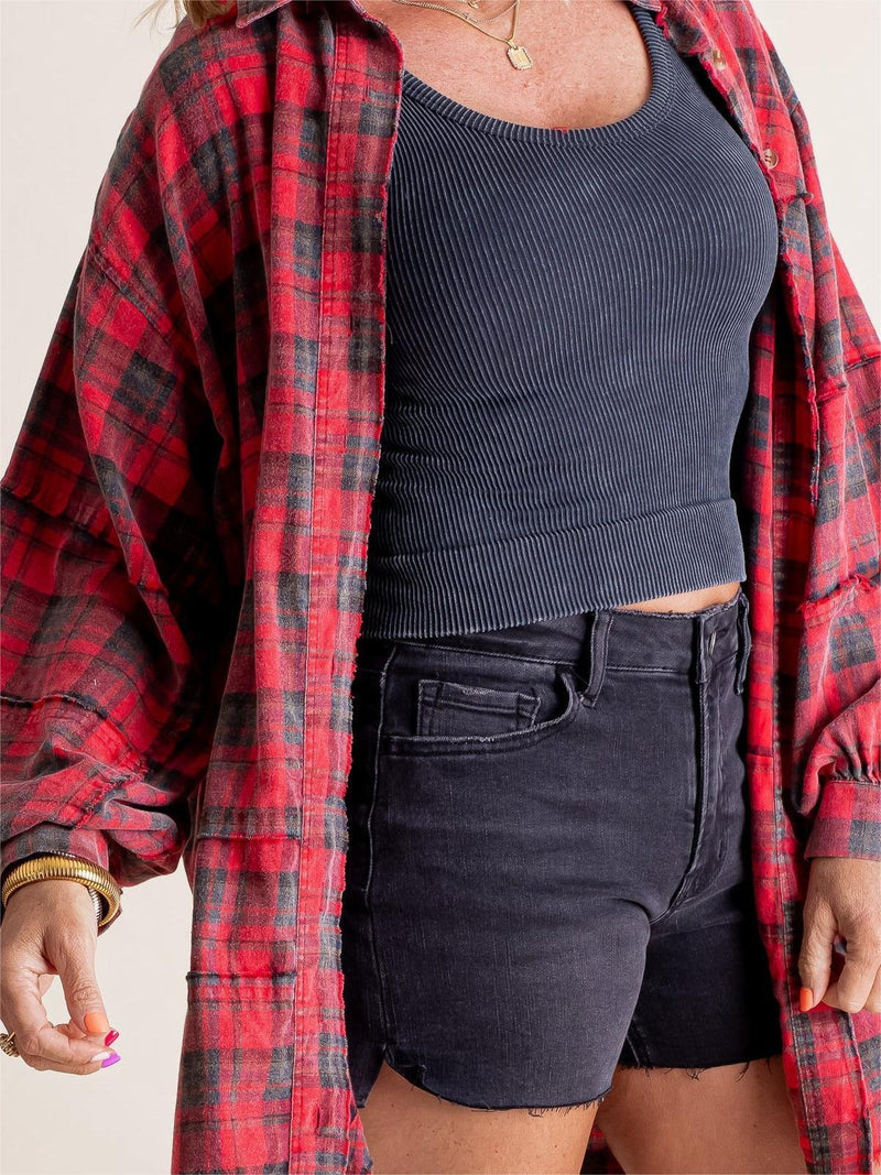 Zeb Geblokte blouse dames | Geblokt overhemd met moderne pasvorm en zacht materiaal
