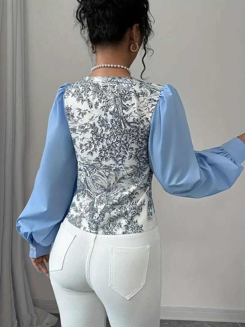 Zelda - Vintage Katoenen Blouse Met Pofmouwtjes