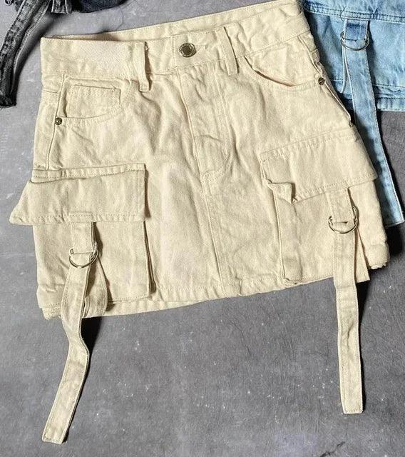 Jara | Dames Minirok – Denim A-lijn, Meerdere Zakken, Casual Streetstyle Look
