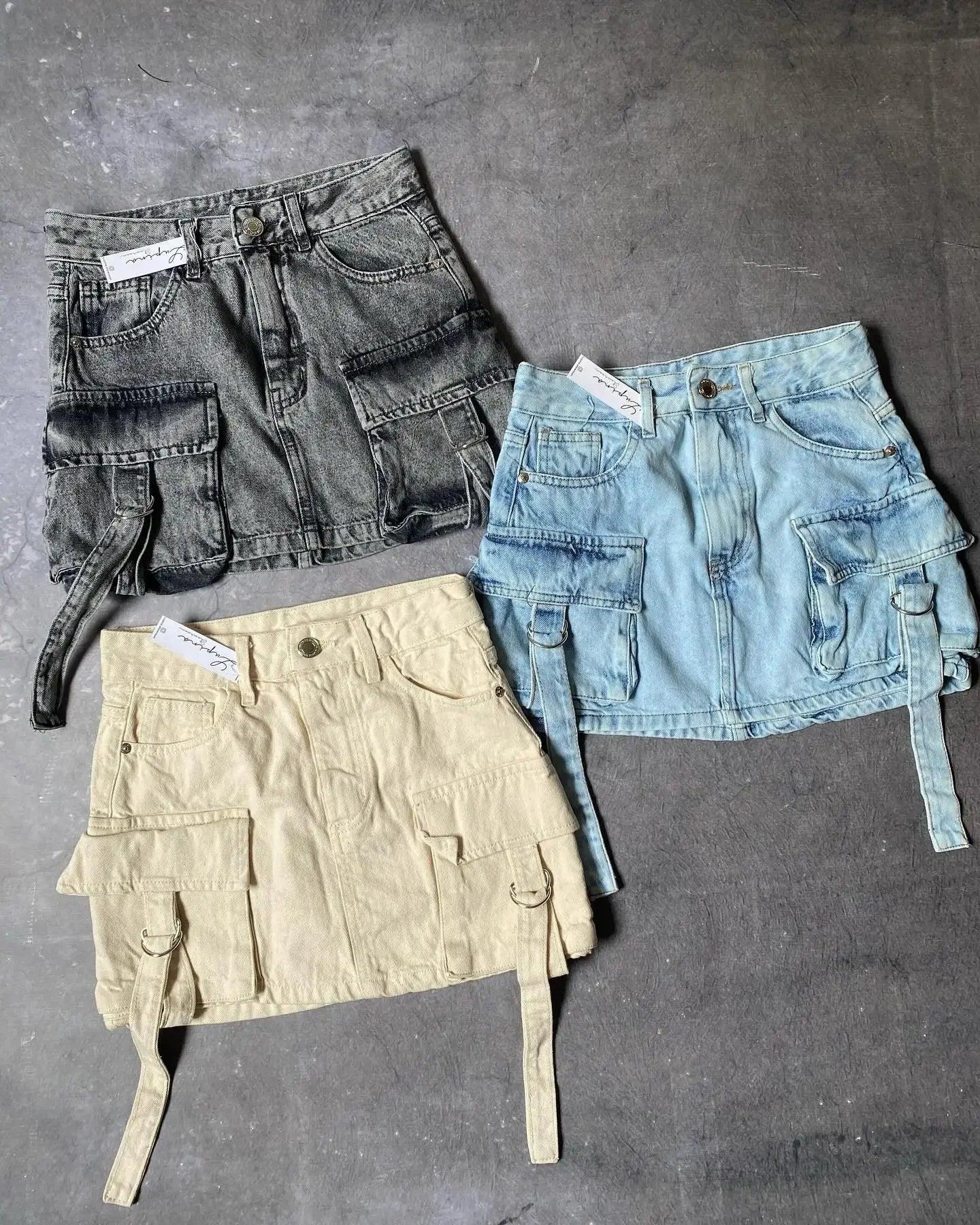 Jara | Dames Minirok – Denim A-lijn, Meerdere Zakken, Casual Streetstyle Look